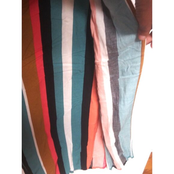NWOT Wide leg palazzo pants tropea Side flaps Womens XL multicolor stripes Boho - Picture 4 of 9